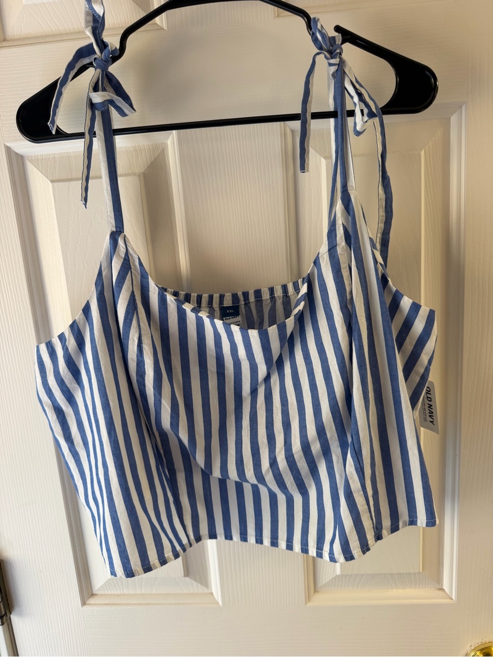 Adjustable Tie-Shoulder Blue and White Striped Women's Tank Top- Old Navy NWT